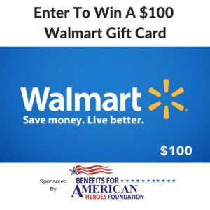 GIVEAWAY – Enter to WIN $100 Walmart GC sponsored by @Be_a_Hero_Vet Ends 10/13 US Only