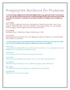 Praying the Scripture for Finances FREE pdf