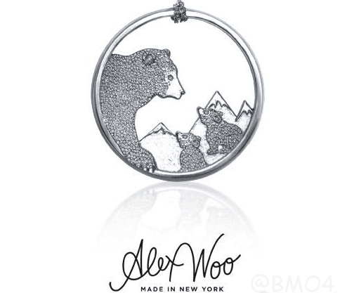 silver bears necklace