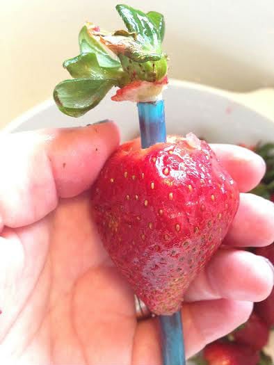 remove strawberry stems