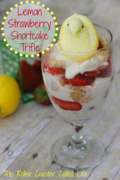 Make sure to head over to This Roller Coaster Called Life to see how this yummy Lemon Strawberry Shortcake Trifle is made!