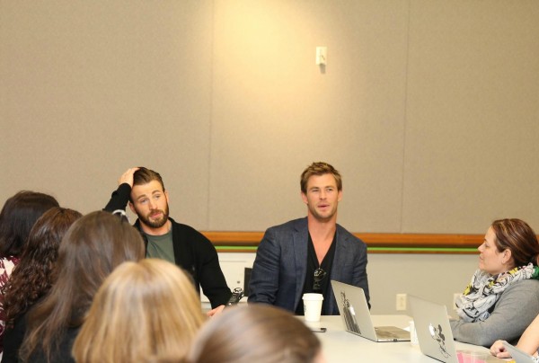 Evans Hemsworth Avengers: Age of Ultron #AvengersEvent - Chris Evans and Chris Hemsworth talk about their roles in Marvel's AVENGERS: AGE OF ULTRON. 
