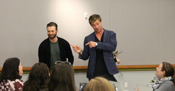 Evans Hemsworth Avengers: Age of Ultron #AvengersEvent - Chris Evans and Chris Hemsworth talk about their roles in Marvel's AVENGERS: AGE OF ULTRON. 