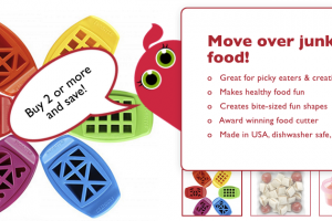 Easily cut your kids favorite foods into fun shapes with FunBites!