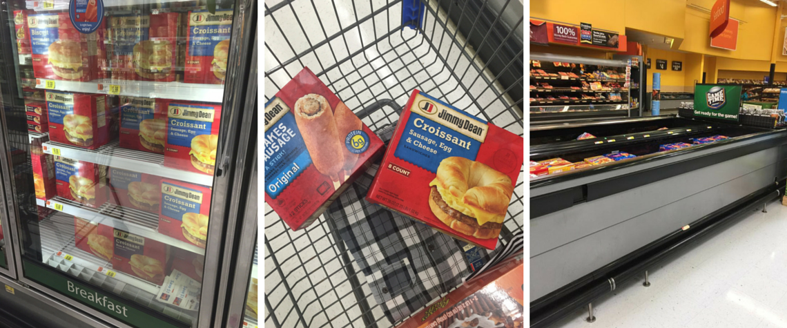 We LOVE  Jimmy Dean® Sausage, Egg & Cheese Croissant Sandwiches. It's easy to make, and always available in the freezer section at a great price at Walmart! 