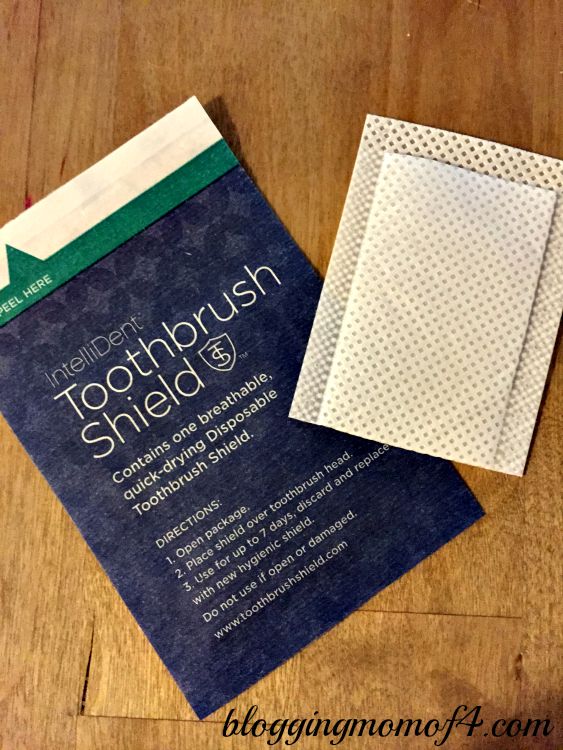 The IntelliDent Toothbrush Shield is a breathable, quick drying shield that acts like a surgical mask for your toothbrush! 