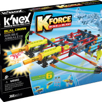 Build 6 different dart blaster and target models with the K'NEX K-Force Dual Cross Building Set.