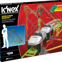With 891 pieces, a motorized chain lift, and 2 cars, the K'NEX Double Doom Roller Coaster Building Set lets you build exciting high-speed roller coasters in the comfort of your home.
