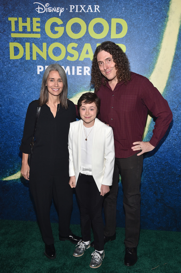 HOLLYWOOD, CA - NOVEMBER 17: (L-R) Suzanne Krajewski, Nina Yankovic and Singer-songwriter Al Yankovic attend the World Premiere Of Disney-Pixar's THE GOOD DINOSAUR at the El Capitan Theatre on November 17, 2015 in Hollywood, California. (Photo by Alberto E. Rodriguez/Getty Images for Disney) *** Local Caption *** Suzanne Krajewski; Nina Yankovic; Al Yankovic