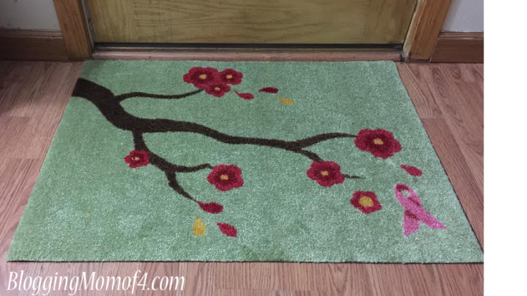 I absolutely love these exclusive Pink Ribbon Welcome mat from Carpet One. I got my first one last year and the one pictured above this year. They are not only great quality and super cute designs, they support an awesome cause.