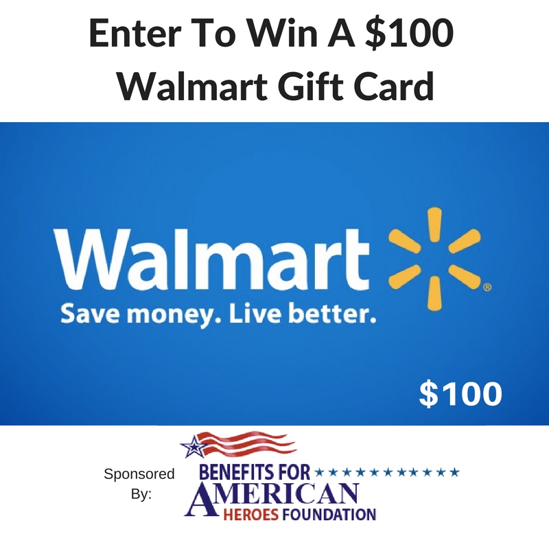 What a great cause! I am happy to take part in this great giveaway, promoting the Benefits for American Heroes Foundation. Enter to WIN $100 Walmart GC!