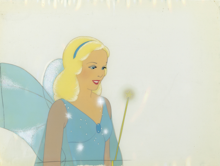 Disney Studio Artist, Blue Fairy cel, Paint on cellulose acetate and opaque watercolor on paper; collection of David Pacheco, © Disney
