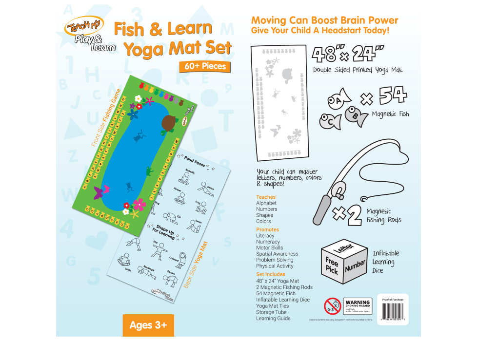 We love Teach My. They have a variety of awesome products perfect for early learning. The Fish and Learn Kids Yoga Mat Set is the newest product.