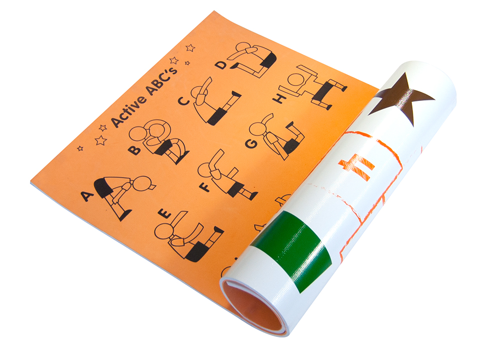 Do you remember playing hopscotch when you were little? The Hop and Learn yoga mat has hopscotch on one side and yoga poses on the other side! 
