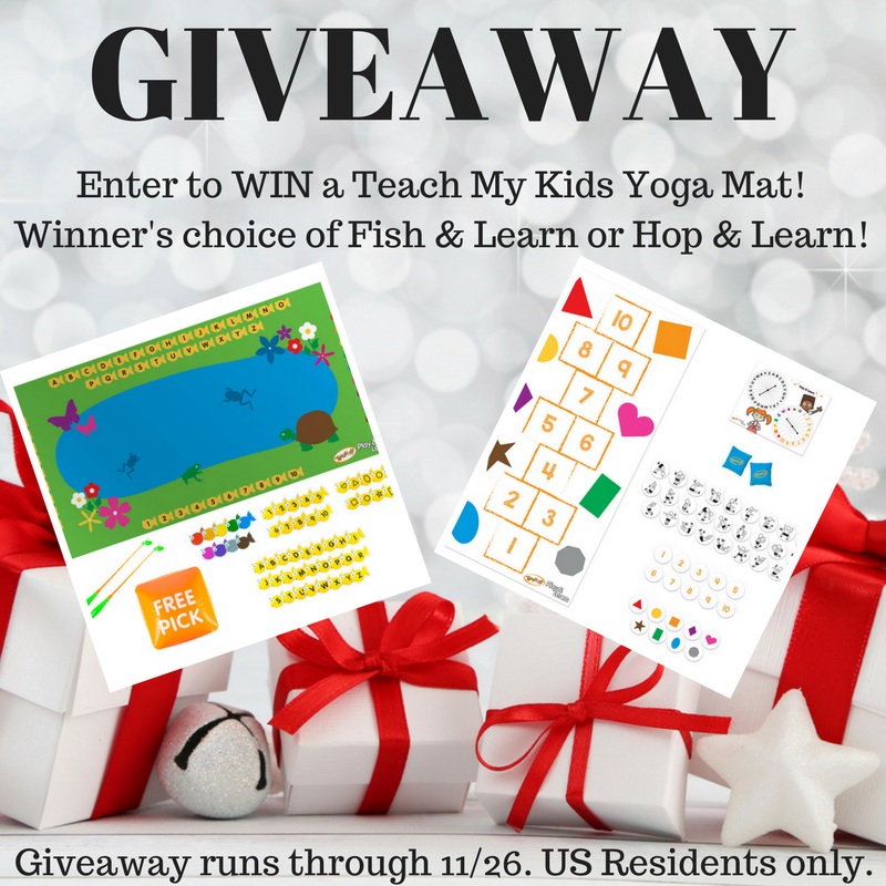 Thank you to Teach My for sponsoring this giveaway. One winner will receive a Teach My Fish & Learn Yoga Mat or Hop & Learn Yoga Mat {Winner's Choice}.