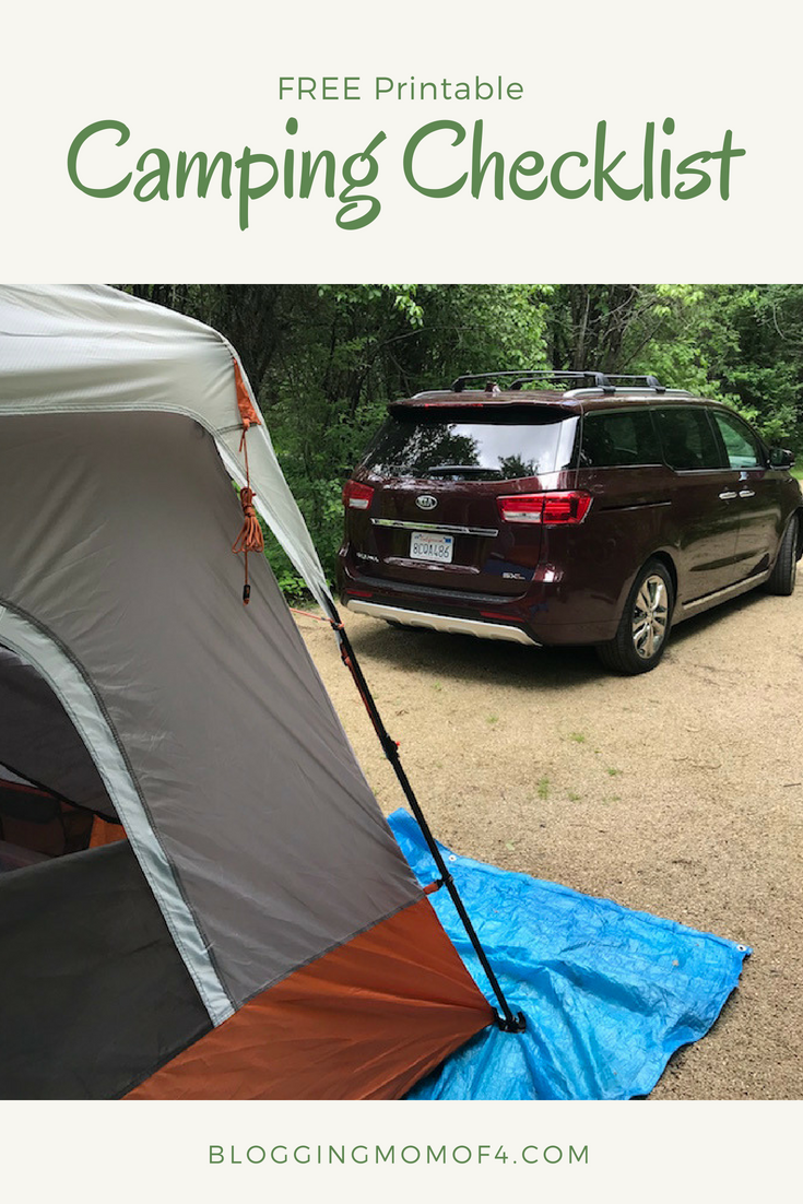 Packed up our Kia Sedona for a Weekend of Camping! Grab this FREE Camping Checklist Printable! #KiaSedona #KiaFamily