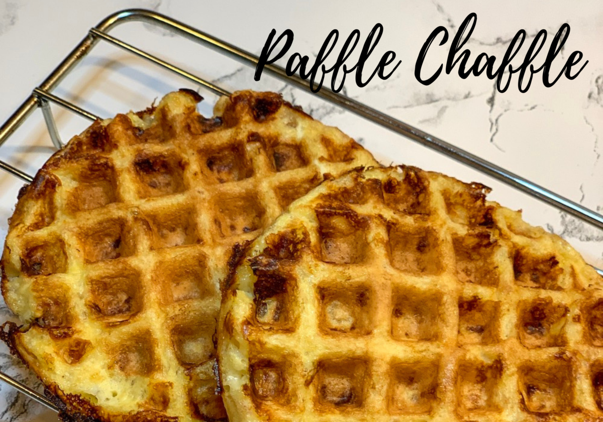 I tried a new chaffle recipe today. This one uses pork rinds - paffle chaffle. It offers a different texture with a little extra crunch.