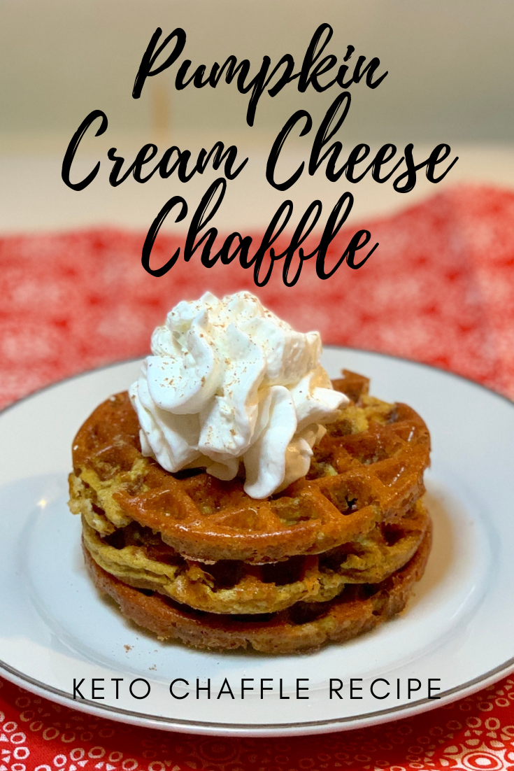 I'm getting excited about fall.. and that means everything pumpkin spice. I'm preparing now with these Keto Pumpkin Cream Cheese Chaffles!