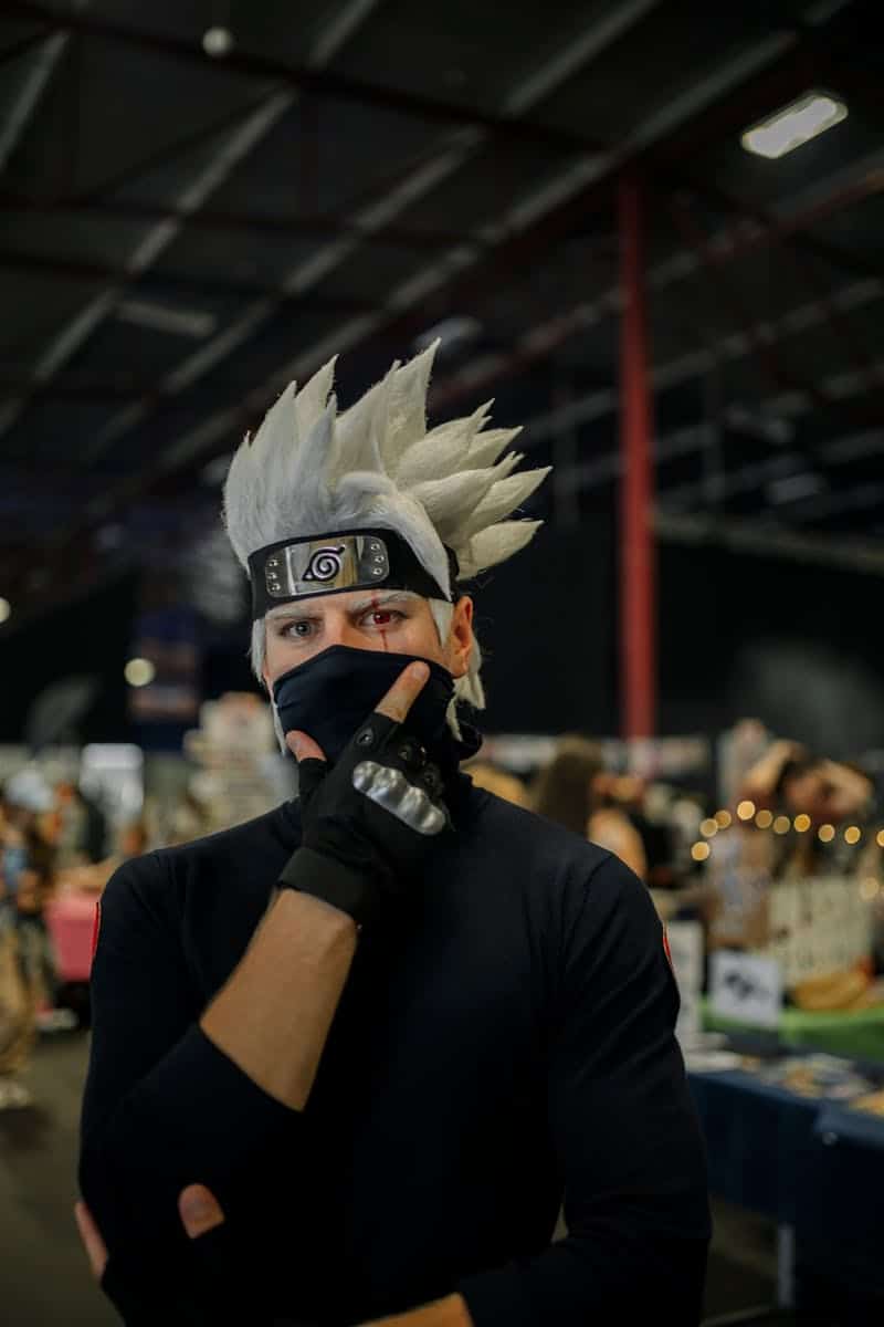 Young Man in a Cosplay at a Fan Convention