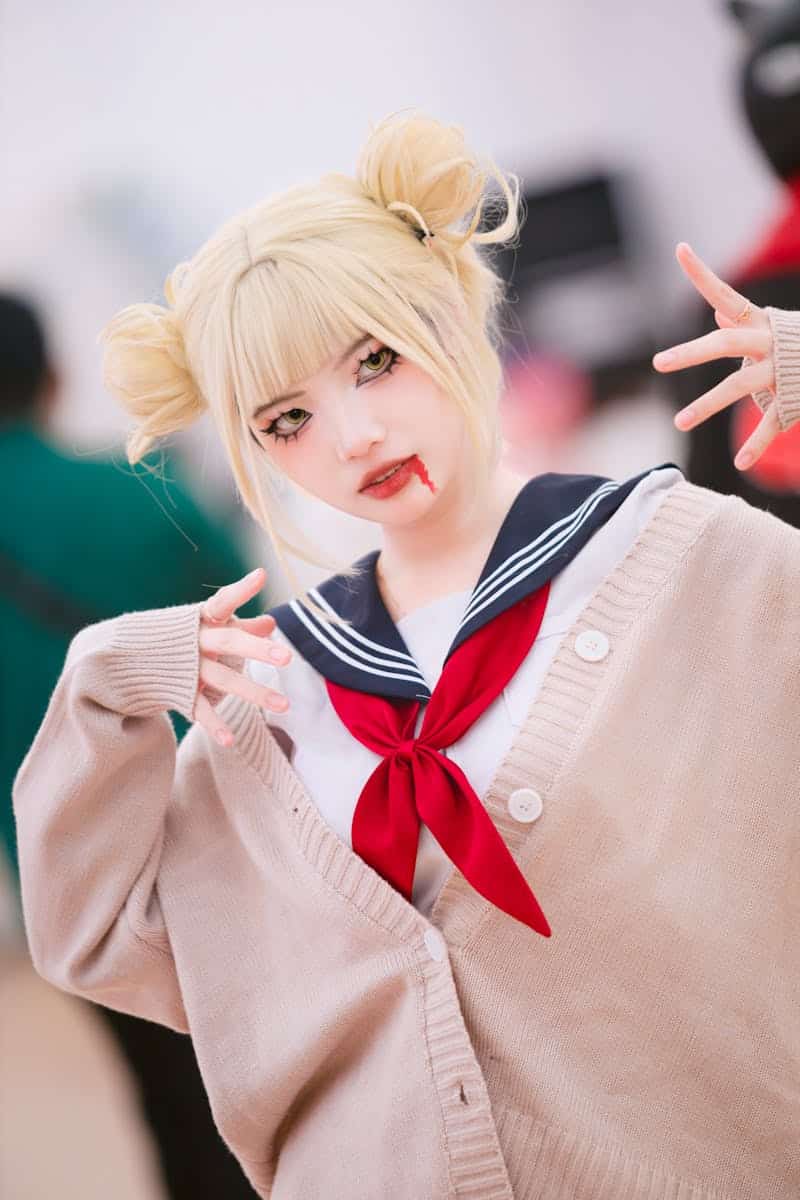 Cosplayer in Anime Character Costume