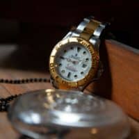 Silver and Gold Round Watch