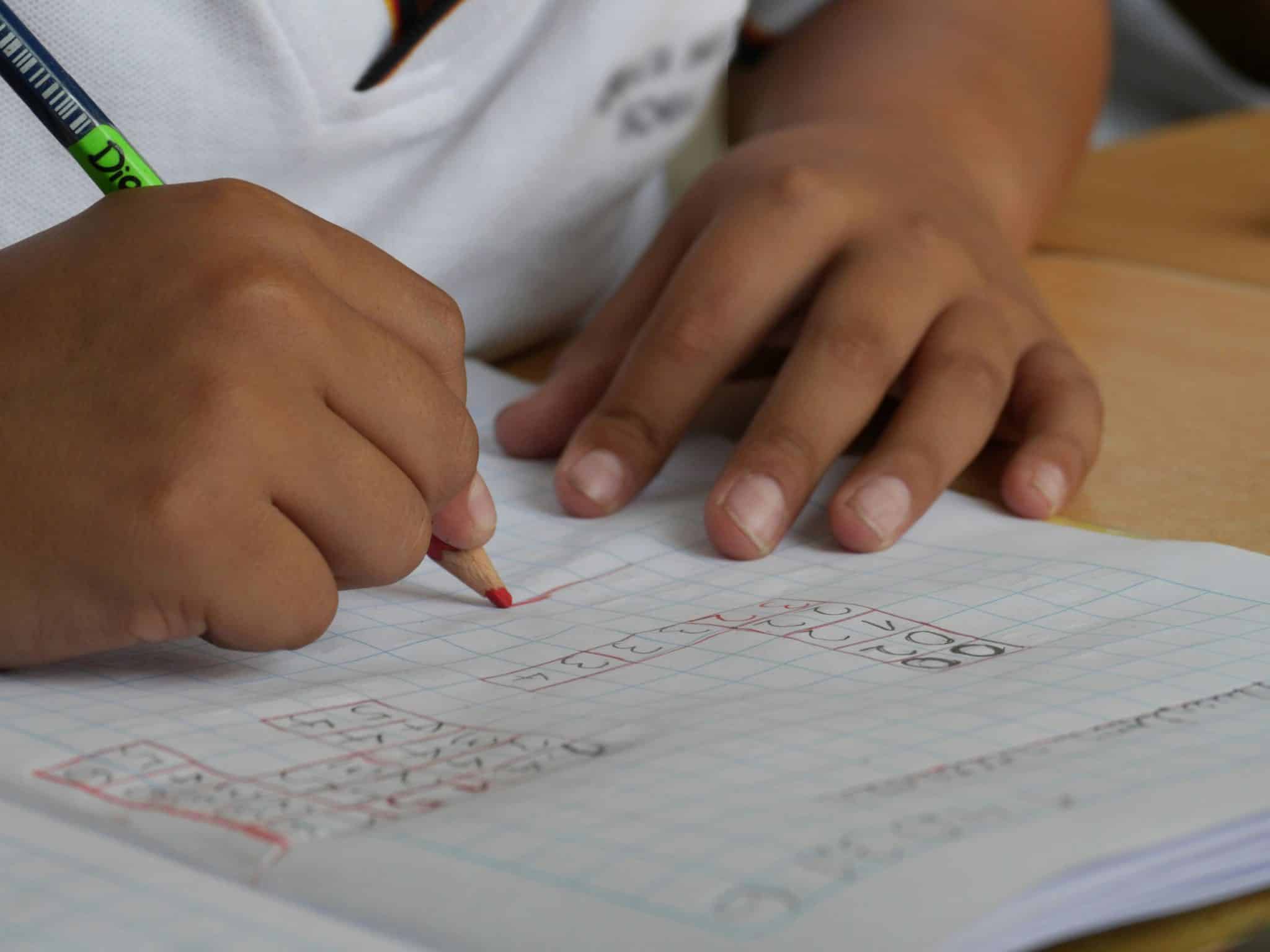 child doing homework