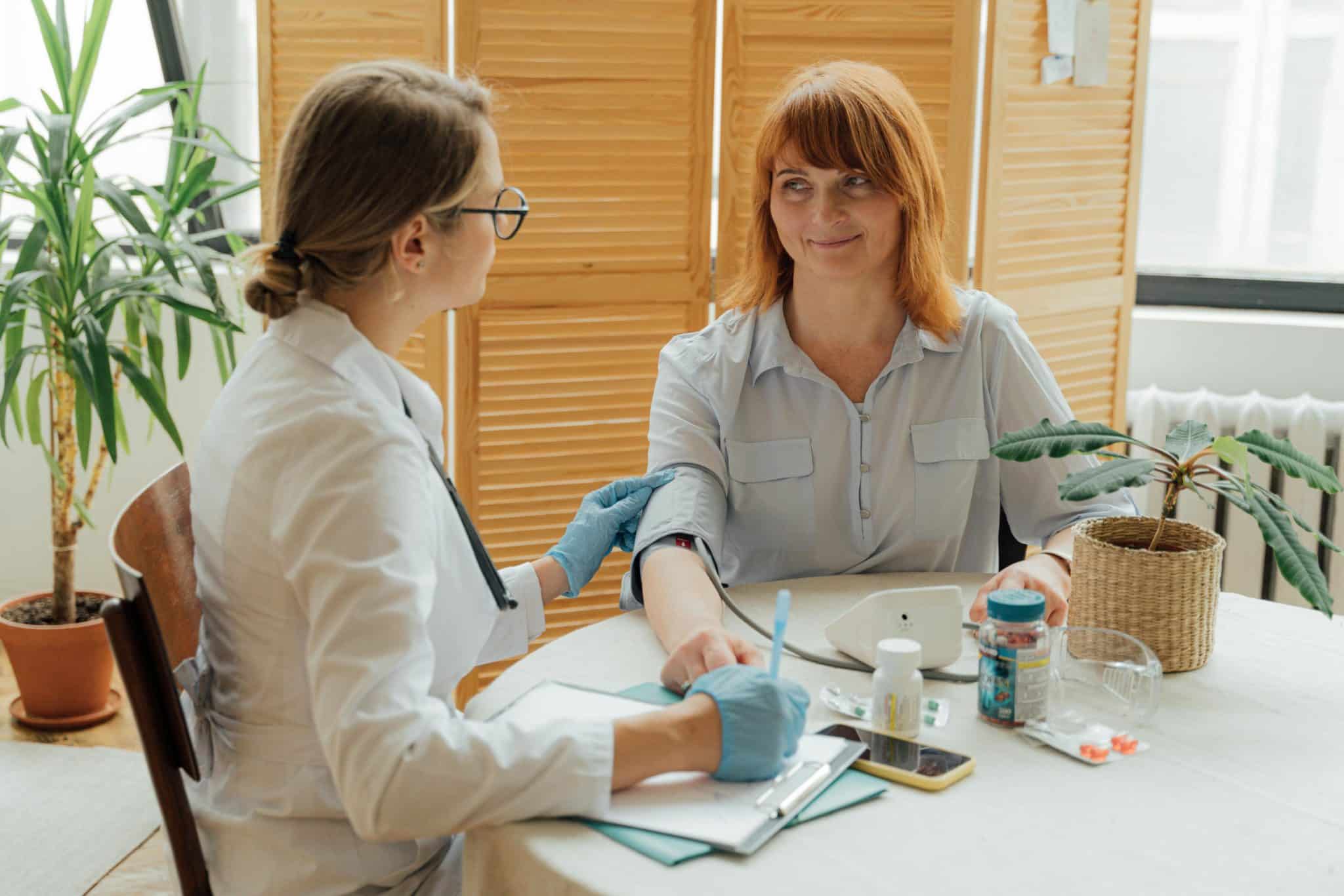healthcare worker with patient