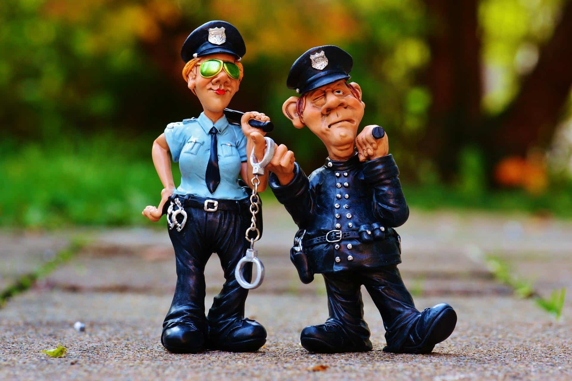 Police Man and Police Woman Plastic Toy