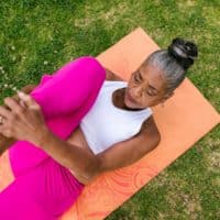 Elderly Woman Doing a Leg Stretching